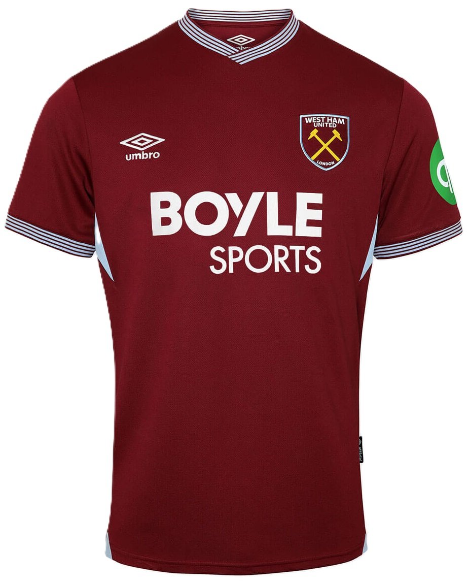 Camisa I West Ham 2025 2026 Umbro oficial 